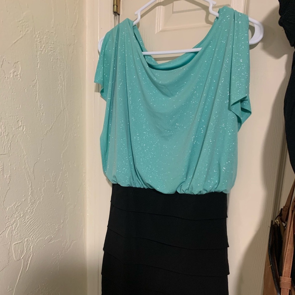 Aqua sparkly bodycon dress